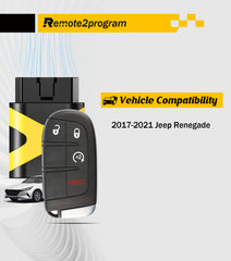 Smart Car Key Self Programmable Car Key Fob and Smart Keyless Entry Remote Replacement for 2017-2021 Jeep Renegade with FCC: M3N-40821302