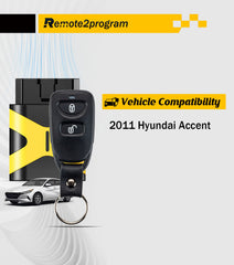 Car Key Remote Simple and Safe Self Programming Remote Control Keyless Entry Replacement for 2011 Hyundai Accent with FCC: PLNHM-T002