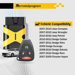 Car Key Fob Simple and Safe Self Programming Car Key Control and Uncut Car Key Fob Replacement for 2006-2009 Dodge RAM 1500 2500 3500 4000 with FCC: KOBDT04A/OHT692714AA