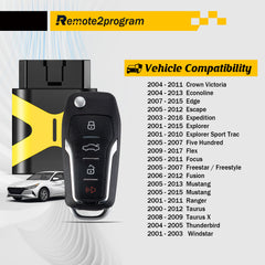 DIY Car Key OBD Tool/Bluetooth and Remote Car Key Control Replacement for Ford/Lincoln/Mercury with FCC: CWTWB1U345,CWTWB1U212,CWTWB1U331