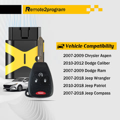 DIY Programming Car Key Keyless Entry Remote Replacement for Dodge/JEE-p/Chr-ysler with FCC: OHT692427AA