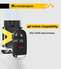 Smart Car Key Self Programmable Car Key Fob and Smart Keyless Entry Remote Replacement for 2017-2020 Jeep Compass with FCC: M3N-40821302