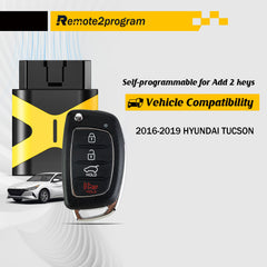 Key Programmer OBD Scanner Tool and Car Key Fob Replacement for 2015-2019 Hyundai Santa Fe with FCC: TQ8-RKE-4F31 for All Key Lost