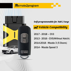 Car Key Programmer/DIY Scanner Tool and Keyless Entry Remote Control Replacement for Mazda with FCC: WAZSKE13D01 for All Key Lost