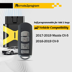 Car Key Programmer/DIY Scanner Tool and Keyless Entry Remote Control Replacement for Mazda with FCC: WAZSKE13D01 for All Key Lost