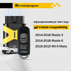 Car Key Programmer/DIY Scanner Tool and Keyless Entry Remote Control Replacement for Mazda with FCC: WAZSKE13D01 for All Key Lost