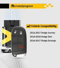 Dodge Programmer Tool/Bluetooth and Keyless Entry Remote Replacement for Dodge Dart/Durango/Journey with FCC: M3N-40821302