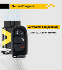 DIY Programming Smart Keyless Entry Remote Control Replacement for 2014-2017 Jeep Cherokee with FCC: GQ4-54T