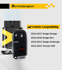 Dodge Self Programmable Car Key Smart Keyless Entry Remote Replacement for Dodge Dart/Challenger/Chry-sler 300 with FCC: M3N-40821302