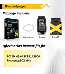 Smart Car Key DIY Porgramming Kit and Keyless Entry Remote Replacement Ford Fusion/Explorer/Edge/Mustang/2017-2019 Ford Expedition with FCC: M3N-A2C93142600