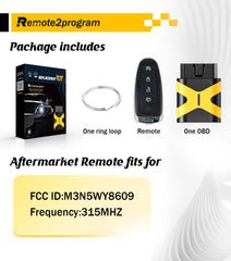 Self Programmable Car Key Fob/DIY Programming Smart Keyless Entry Remote Replacement for Ford Edge/Escape/Focus with FCC: M3N5WY8609