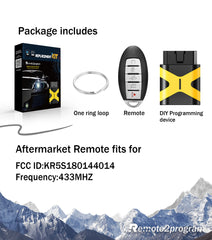 Smart Prox Remote Control Self Programmable Car Key Replacement for 2016-18 Nissan Altima/Maxima with FCC: KR5S180144014