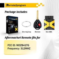 Car Key Programmer and Keyless Entry Remote 4D67Chip Replacement for 2007-2010 Toyota Yaris/for 2005-2010 Scion TC with FCC: MOZB41TG