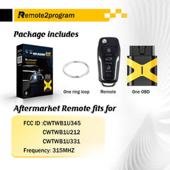 DIY Car Key OBD Tool/Bluetooth and Remote Car Key Control Replacement for Ford/Lincoln/Mercury with FCC: CWTWB1U345,CWTWB1U212,CWTWB1U331