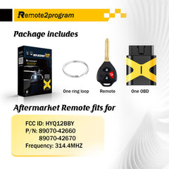 Car Key Programmer Kit for All Key Lost/Bluetooth and Car Key Fob Replacement Replacement for 2007-1010 Toyota Camry with FCC: HYQ12BBY