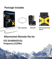 Car Key Fob Keyless Entry Remote with Self Programmable Ignition Key Replacement for 2004-2009 Nissan Quest with FCC: KBRASTU15