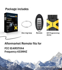 Keyless Entry Fob Smart Remote Control Self Programmble Car Key Replacement for 2019 Nissan Rogue/2019 Nissan Altima with FCC: KR5TXN4