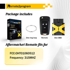 Self Programmable Car Key/Bluetooth/Paring with Smarthphone and Porgrammable Keyless Entry Replacement for GMC/Chevy/Buick with FCC: OHT01060512