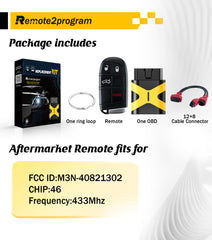 Dodge Car Key Programmer Tool/Bluetooth/12+8 Cable Adapter and Keyless Entry Remote Replacement for 2018+ Dodge Dart/Challenger/Chry-sler 300 with FCC: M3N-40821302