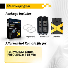 Car Key Programmer/DIY Scanner Tool and Keyless Entry Remote Control Replacement for Mazda with FCC: WAZSKE13D01 for All Key Lost