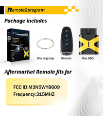 Self Programmable Smart Car Key Fob Keyless Entry Remote Replacement for Ford Edge/Escape/Focus with FCC: M3N5WY8609