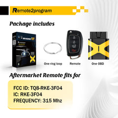 DIY Key Programmer/No Tool Required with Car Key Fob Replacment for Hyundai Santa Fe 2013-2016 with FCC:TQ8-RKE-3F04