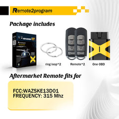 Car Key Programmer/DIY Scanner Tool and Keyless Entry Remote Control Replacement for Mazda with FCC: WAZSKE13D01 for All Key Lost