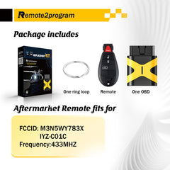 Easy and Safe DIY Programming Car Key Keyless Entry Remote for Dodge/Chrlyer with FCC: M3N5WY783X or IYZ-C01C