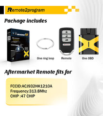 Car Key Programmer Kit OBD Tool and Smart Keyless Entry Remote Replacement for 2013-2015 Honda Accord/2014-2015 Honda Civic with FCC: ACJ932HK1210A