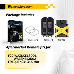 Car Key Programmer/DIY Scanner Tool and Keyless Entry Remote Control Replacement for Mazda with FCC: WAZSKE13D01 for All Key Lost