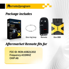Dodge Self Programmable Car Key Smart Keyless Entry Remote Replacement for Dodge Dart/Challenger/Chry-sler 300 with FCC: M3N-40821302