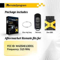 Self Programmable Car Key and Smart Keyless Entry Remote Replacement for 2014-2018 Mazda 3/2014-2018 Mazda 6/2016-2019 MX-5 Miata with FCC: WAZSKE13D01
