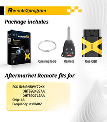 DIY Programming Car Key Keyless Entry Remote Replacement for Dodge/JEE-p/Chr-ysler with FCC: OHT692427AA