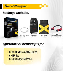 Smart Car Key Self Programmable Car Key Fob and Smart Keyless Entry Remote Replacement for 2017-2020 Jeep Compass with FCC: M3N-40821302