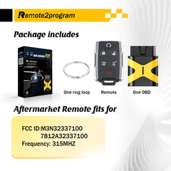 Simple Key DIY Programming Keyless Entry Remote Control Replacement for GMC and Chevy with FCC: M3N-32337100