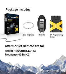 Smart Prox Remote Control Self Programmable 4A Car Key Replacement for 2017-2018 Pathfinder/2015-2018 Murano with FCC: KR5S180144014