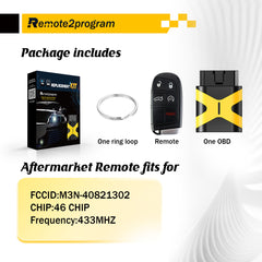 Simple and Safe Self Programming Smart Car Key Control/Bluetooth and Keyless Entry Remote Replacement for Dodge/Challenger/Charger/Chr-ysler with FCC: M3N-40821302