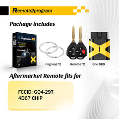 Key Fob Programmer Kit for All Key Lost and 4D67 Chip Car Key Fob Replacement for 2008-2010 Toyota Corolla, 2008-2012 Avalon with FCC: GQ4-29T