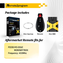 Easy and Safe Car Key Keyless Entry Self Programmable Remote Replacement for Dodge/Chrlyer with FCC: M3N5WY783X or IYZ-C01C