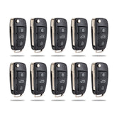 Uncut Blade Replacement for 2010-2014 A1 2011-2014 Q3 2006-2010 TT 2009-2010 R8 Flip Keyless Remote Key Fob 8X0837220D KR-V4SD-10