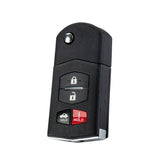 4 BTN Keyless Entery Remote Key Fob Replacement for 2005-2008 Mazda 6 Sedan RX-8 Keyless Entry Flip Remote KPU41788 KR-M4SC