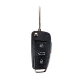 Uncut Blade Replacement for 2010-2014 A1 2011-2014 Q3 2006-2010 TT 2009-2010 R8 Flip Keyless Remote Key Fob 8X0837220D KR-V4SD