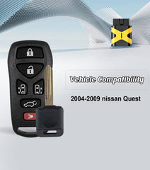 Car Key Fob Keyless Entry Remote with Self Programmable Ignition Key Replacement for 2004-2009 Nissan Quest with FCC: KBRASTU15