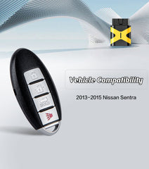 Smart Proximity Insert Keyless Entry Remote Self Programmable Key Fob Replacement for 2013-2015 Nissan Sentra with FCC: CWTWB1U815