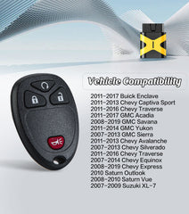 Self Programmable Car Key Keyless Entry Remote Replacement for 2007-2013 Chevy Silverado/2008-2019 Chevy Express/2008-2019 GMC Savana 315MHZ with FCC: OUC60270