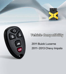 Self Programmable Car Key Keyless Entry Remote Replacement for 2011 Buick Lucerne/2011-2013 Chevy Impala 315MHZ with FCC: OUC60221, OUC60270