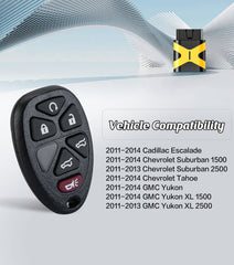 Keyless Entry Start Control Self Programmable Car Key Replacement for 2011-2014 GMC Yukon/2011-2014 Chevrolet Tahoe/2011-2014 Cadillac Escalade with FCC: OUC60270