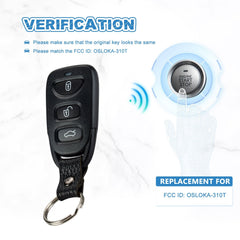 Replacement for Keyless Entry Remote fit for 2007-2010 Hyundai Elantra 2006-2010 Hyundai Sonata OSLOKA-310T  KR-K4RB