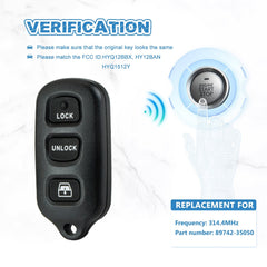 4 BTN Car Key Fob Replacement for 1999-2009 Toyota 4 Runner 2001-2008 Toyota Sequoia HYQ12BAN, HYQ12BBX, HYQ1512Y