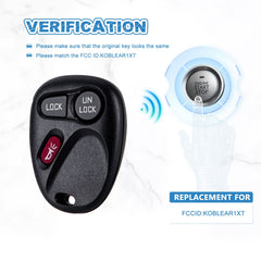 Replacement for Keyless Entry Remote fit for Silverado Tahoe Yukon Suburban S10 3 Button KOBLEAR1XT  KR-C3RC